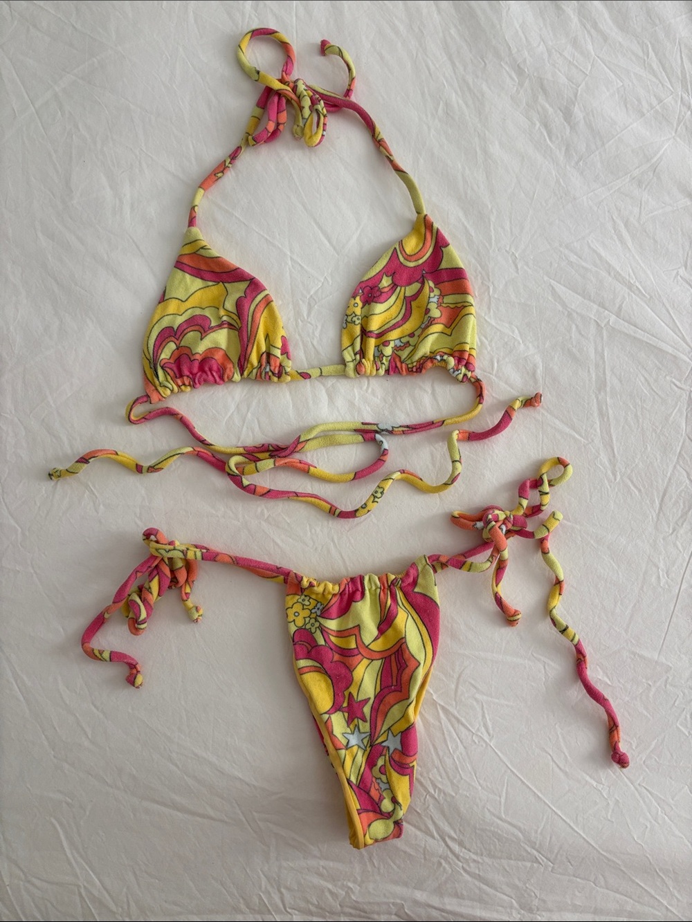 Frankie's Bikinis Tia Terry Cloth Triangle Bikini